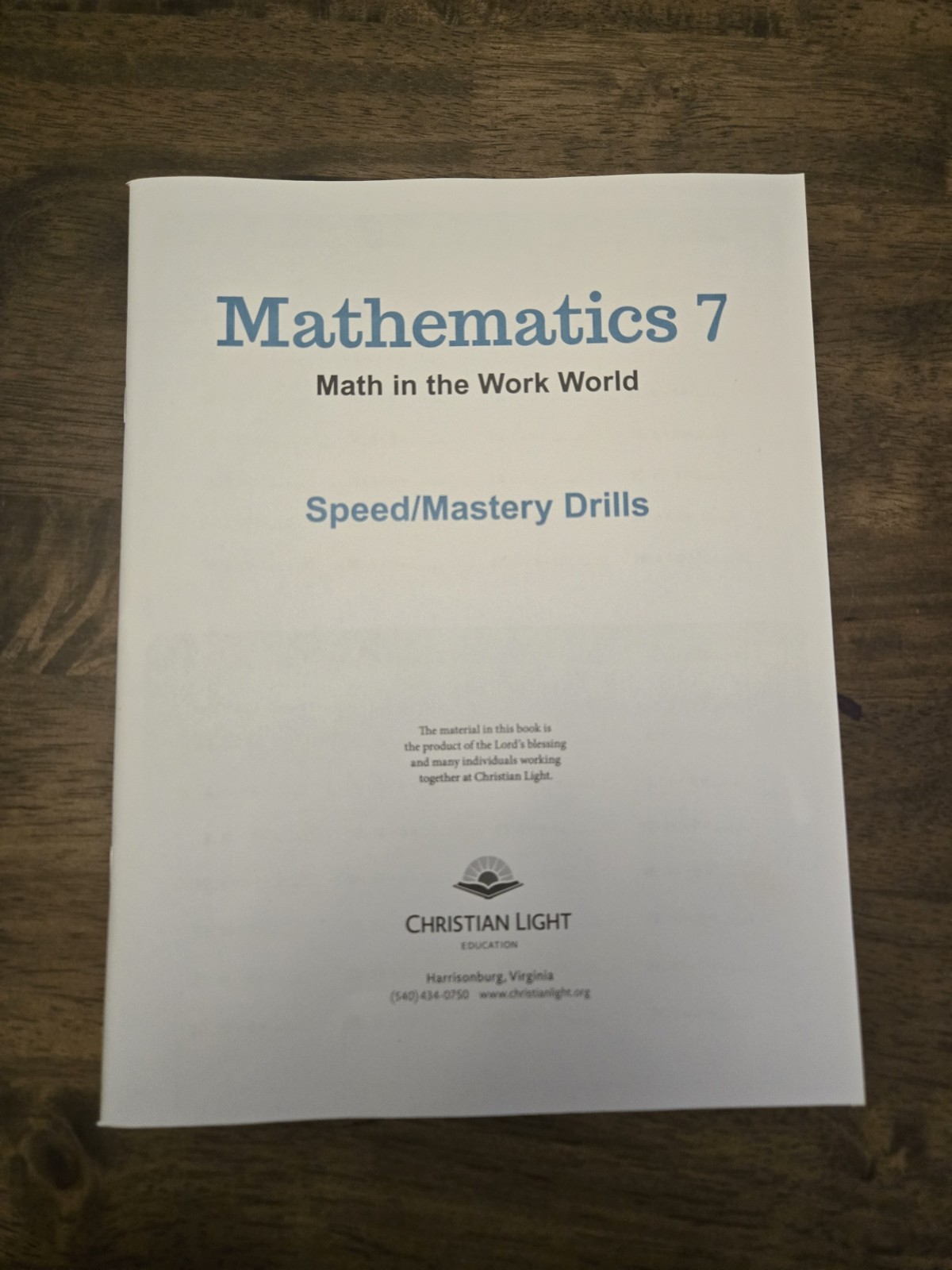 Christian Light Education Math In The Work World Level 7 Homeschool Curriculum