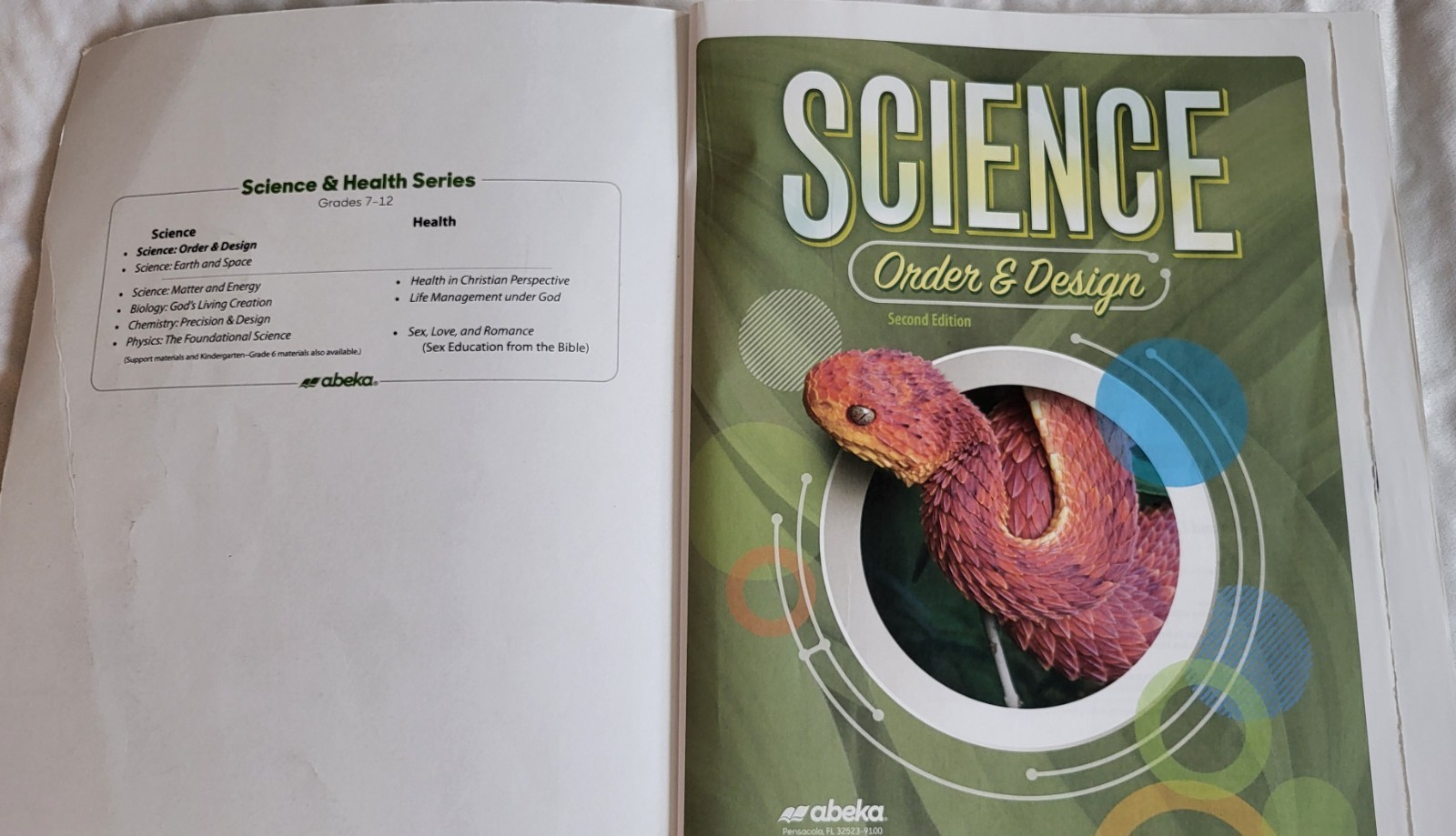 Abeka Grade 7 Science Order & Design, 2nd Edition (Current), Complete Set,
