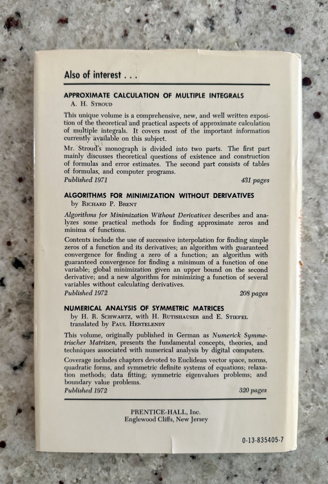Prentice Hall Series in Automatic Computation: Spline Analysis Shultz 1973 HCDJ