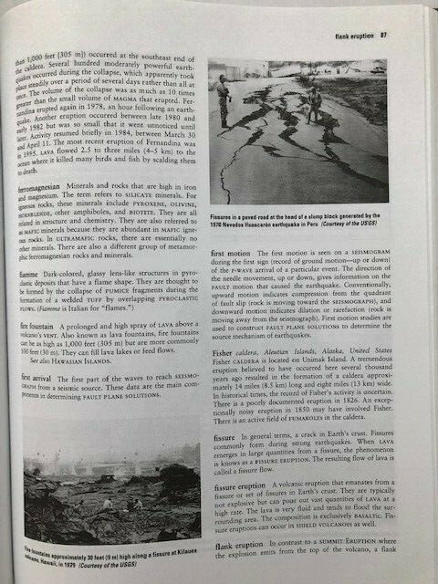 Encyclopedia of Earthquakes and Volcanoes by Gates & Ritchie, 346 pages clean