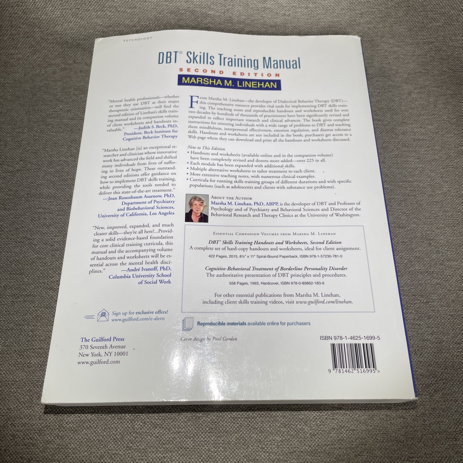 DBT Skills Training Manual 2nd Ed by Marsha M. Linehan 2014 Trade Paperback