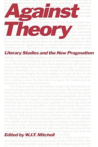 Against Theory: Literary Studies an…, Mitchell, W. J.