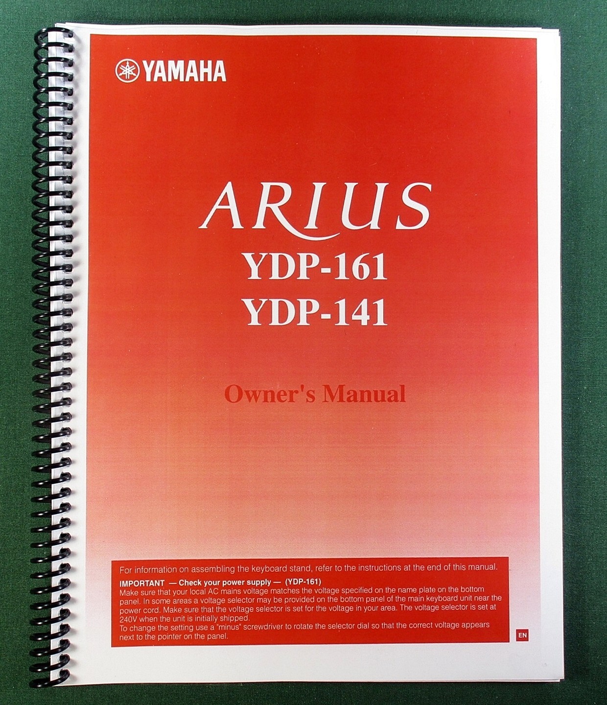 Yamaha YDP-161 YDP-141 Owner’s Manual: 40 Pages & Clear Covers!