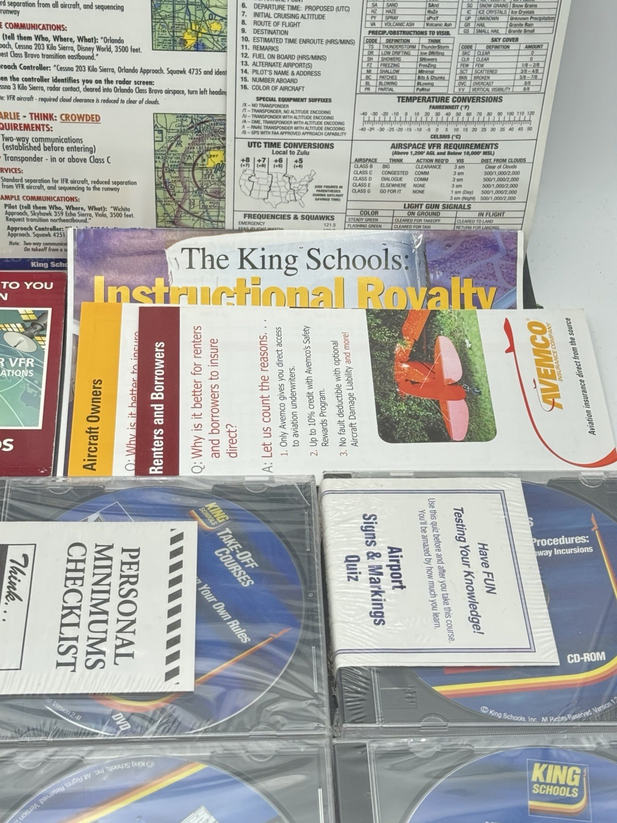 King Schools – 13 DVD & 4 CD-ROM Lot w/Study Guides Aviation Flight Courses NEW