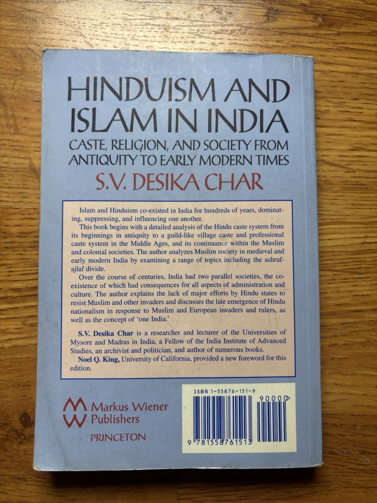 Hinduism and Islam in India : Caste, Religion and Society from Antiquity to…