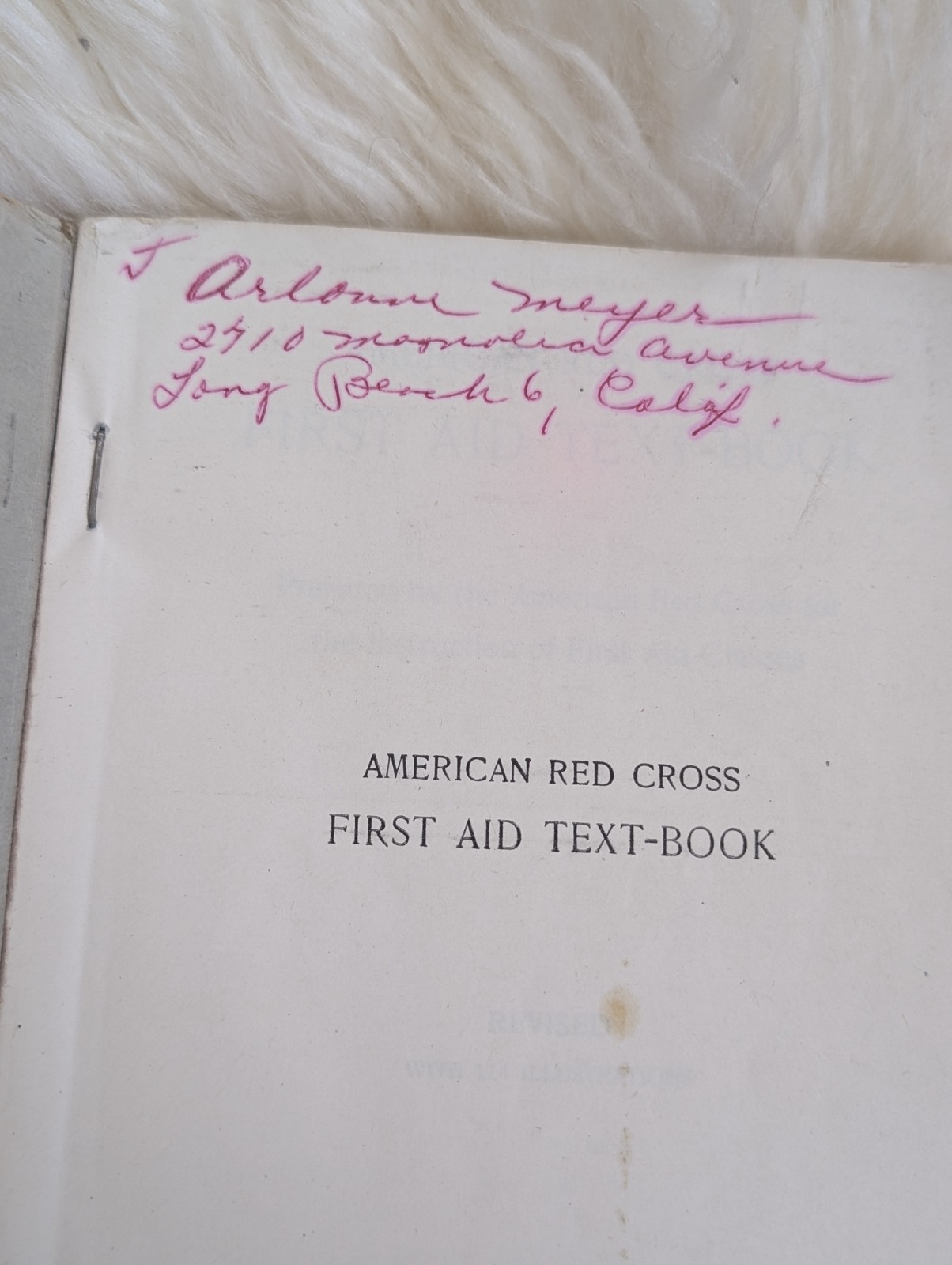 American Red Cross First Aid Textbook Revised 1940 Corrected Reprint Vintage