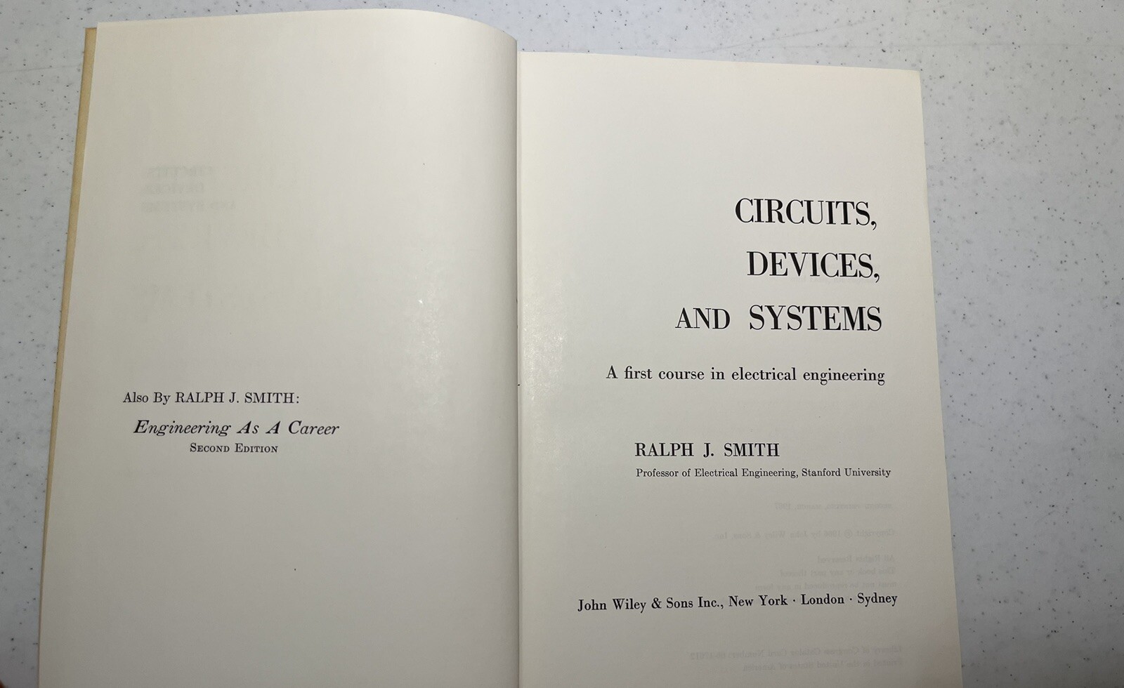 Circuits, Devices, and Systems – Ralph J. Smith. Owned by Astronaut D. Peterson