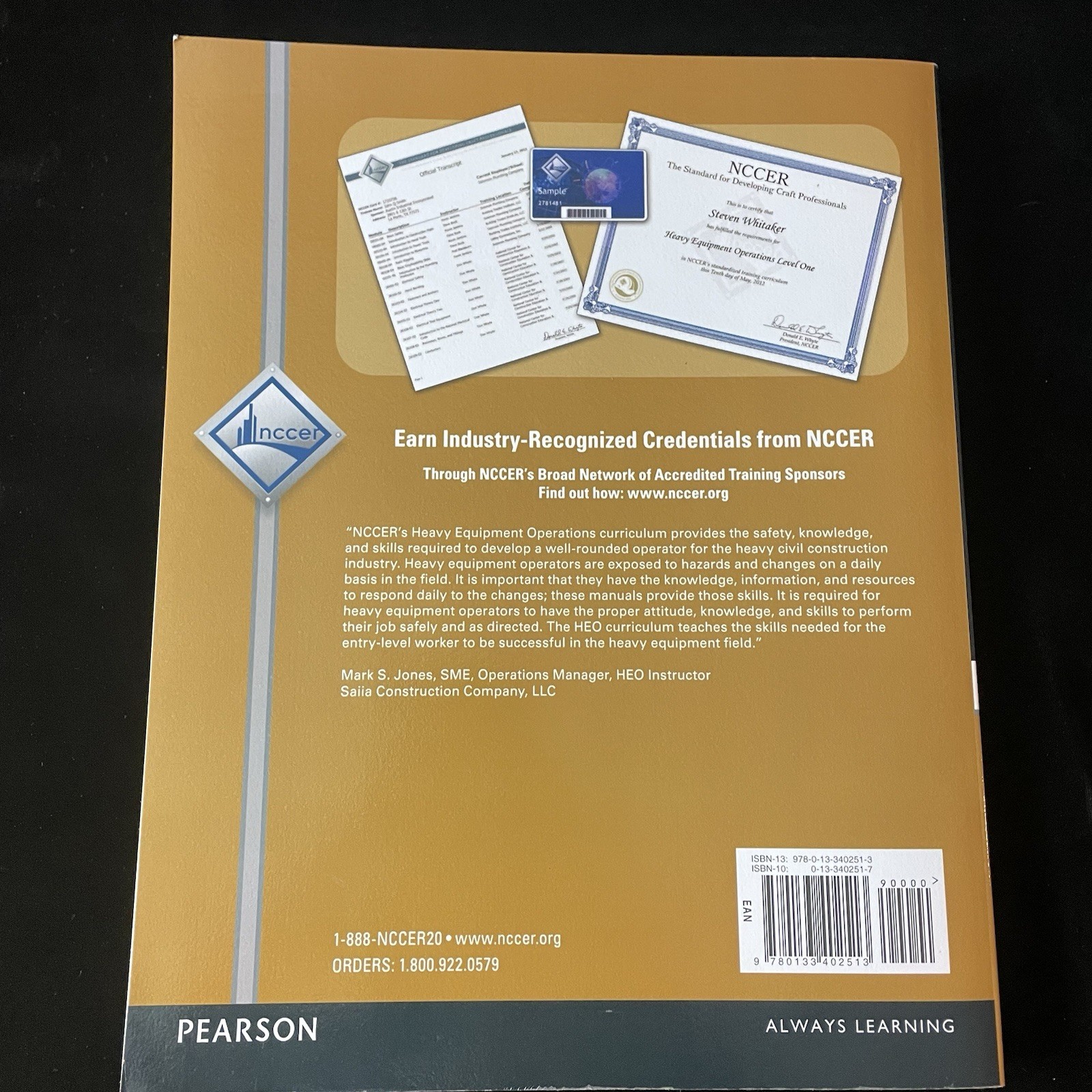 Heavy Equipment Operations Level 2 Trainee Guide Third Edition NCCER Pearson