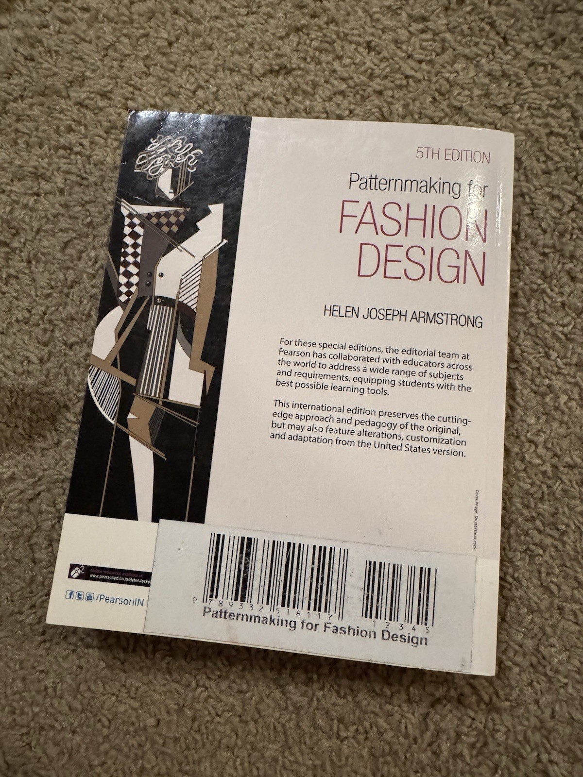 Pearson Patternmaking for Fashion Design 5th Int’l Ed Helen J. Armstrong PB