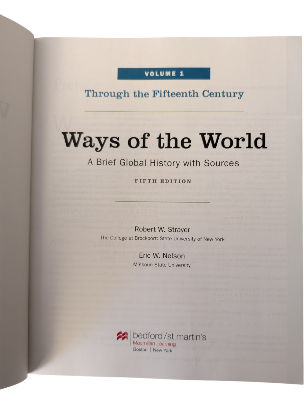 Ways of the World Global History 5th Edition Vol 1 Strayer Nelson Paperback
