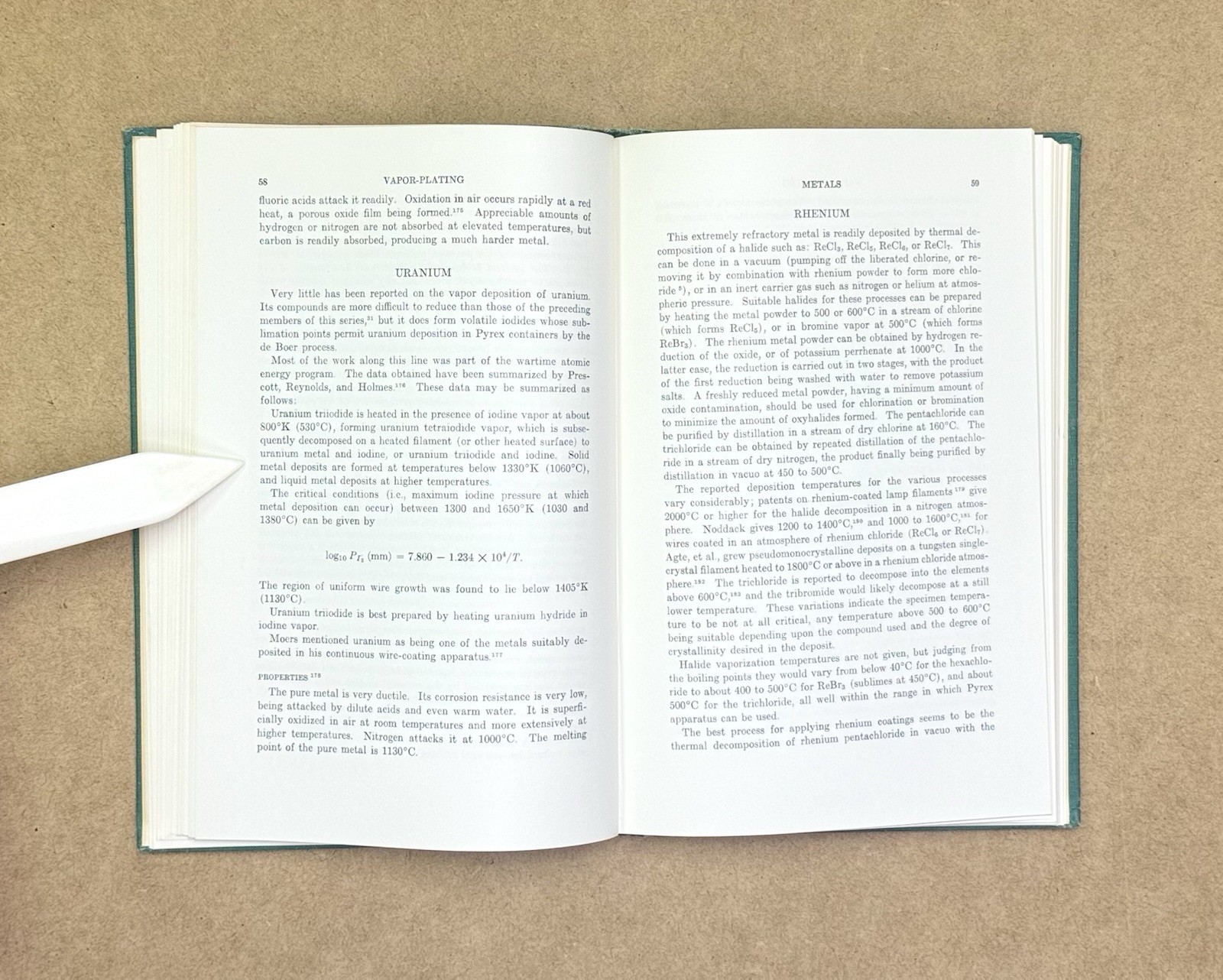 LANL Copy! VTG 1955 Vapor-Plating by Powell, Campbell & Gonser HC 1st Edition