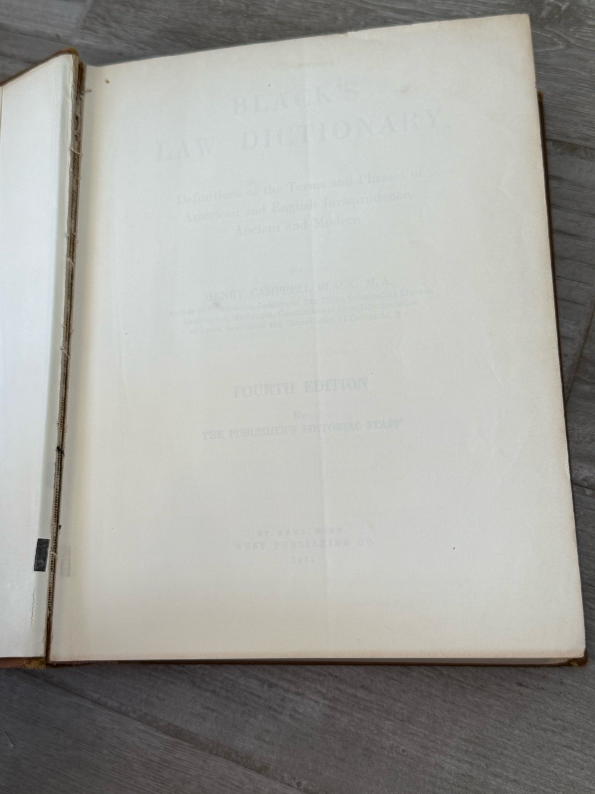 📚 Black’s Law Dictionary Fourth Edition 4th 1951 Legal Terms Phrases