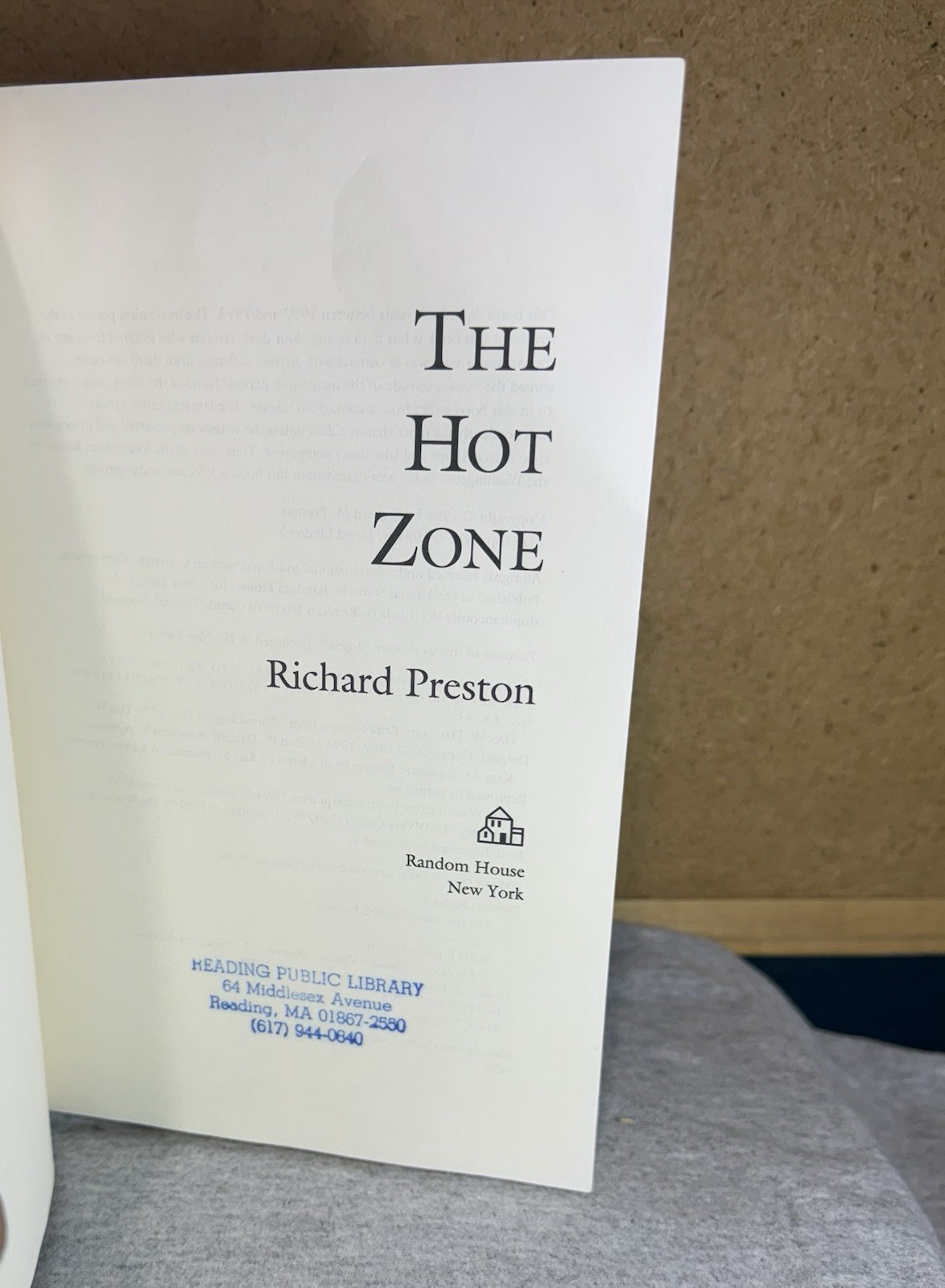 The Hot Zone – Richard Preston (1994, HC1st Edition, VG+) Ebola Virus…
