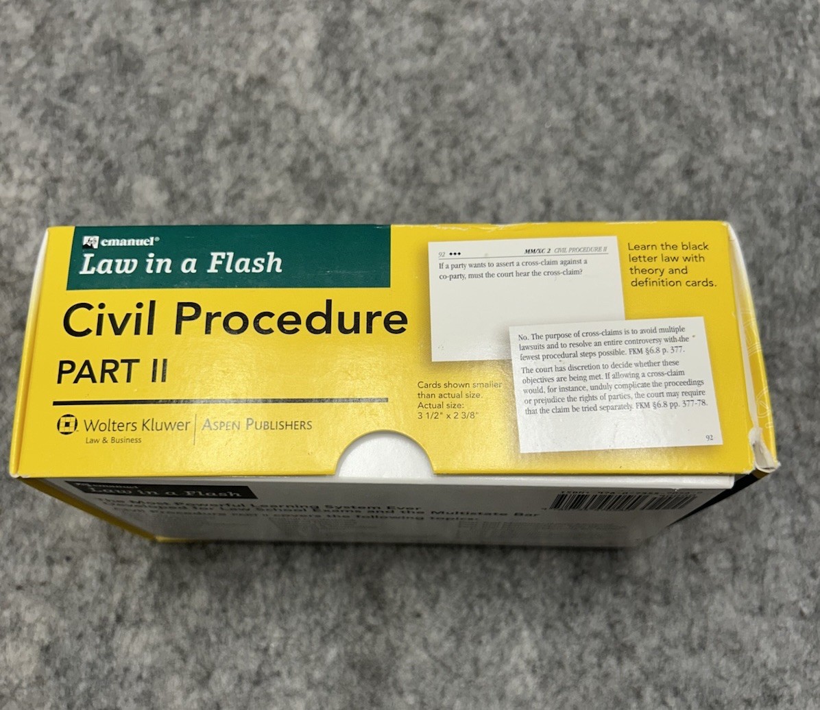 Emanuel Law In A Flash Civil Procedure Part II 2009 Bar Exam Study Aid Aspen