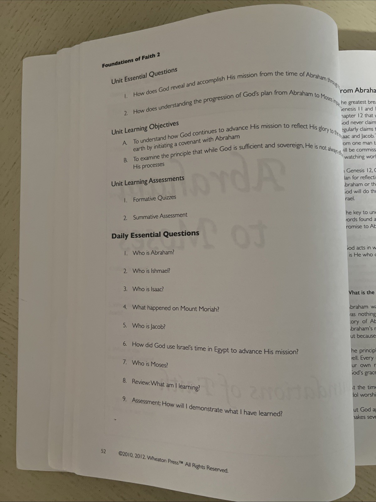 Wheaton Press Foundations of Faith Student Workbook Two