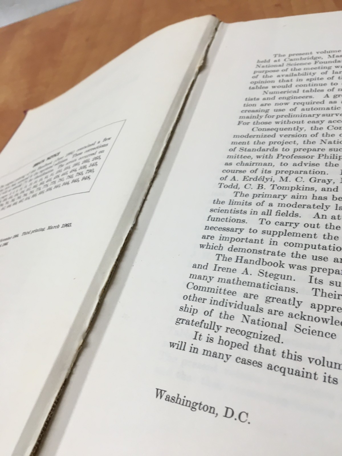 Handbook of Mathematical Functions W/Formulas, Graphs & Mathematical Tables 1966