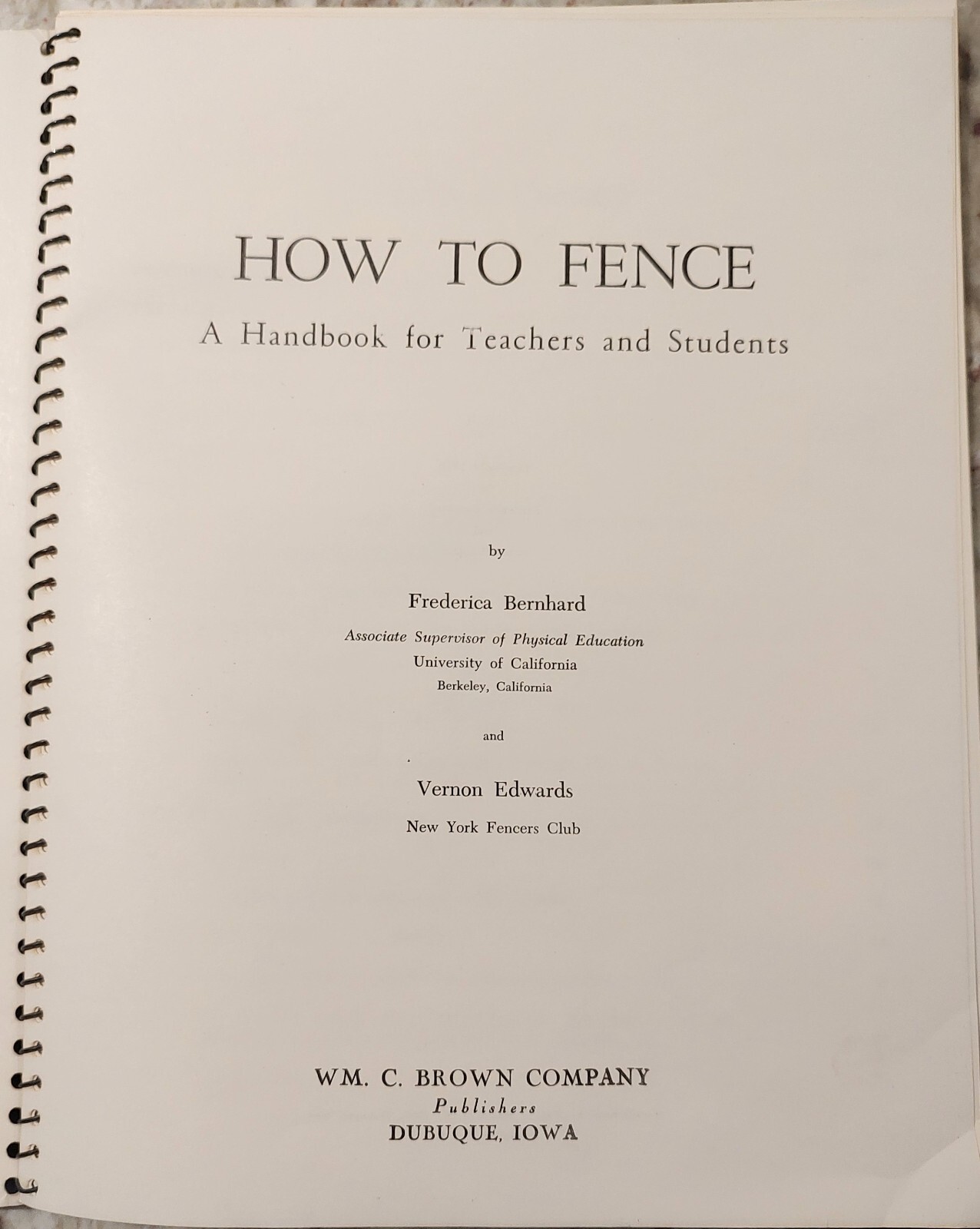 How To Fence Handbook For Teachers and Students 1956 Vintage Softcover