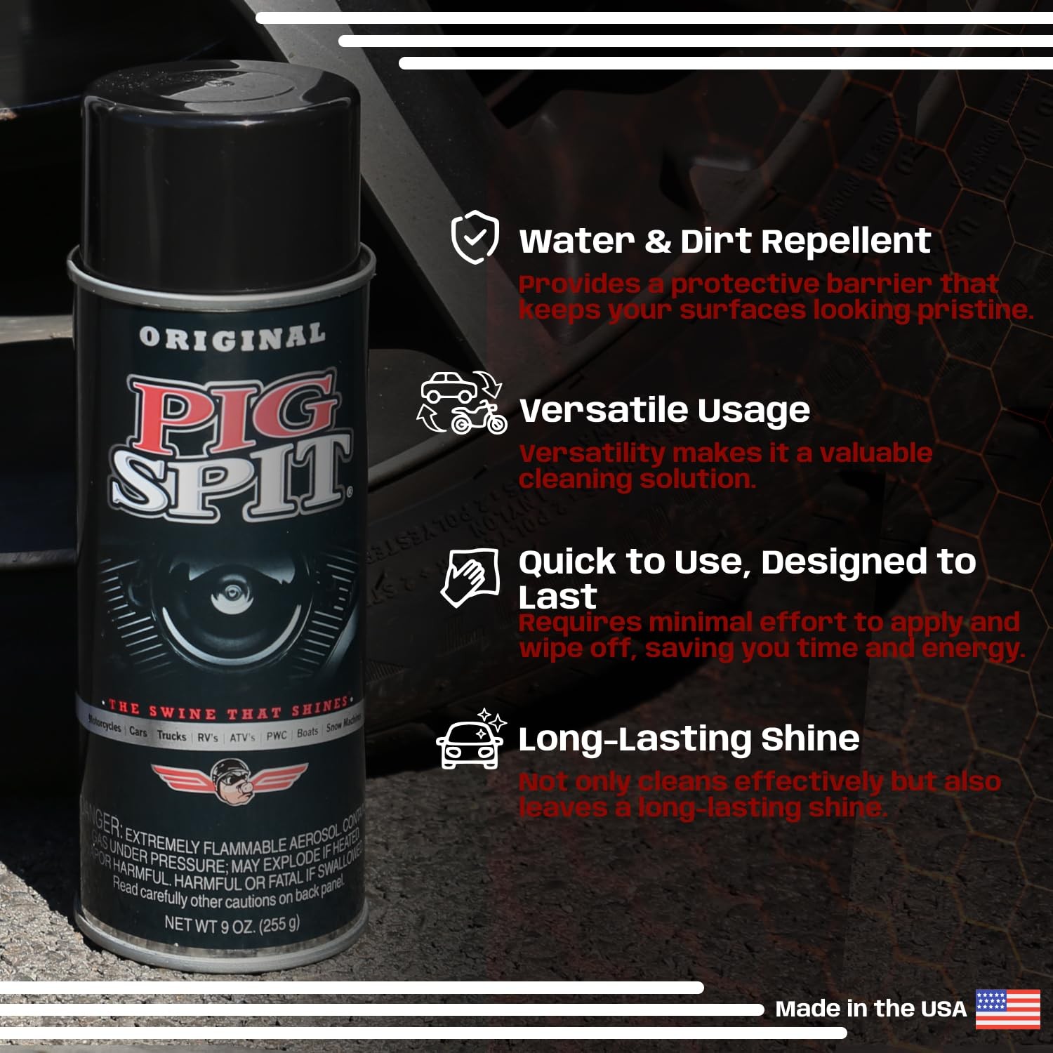Engine Shine & Trim Restorer for Tires, Vinyl, and Plastic 9 oz. 2Pack