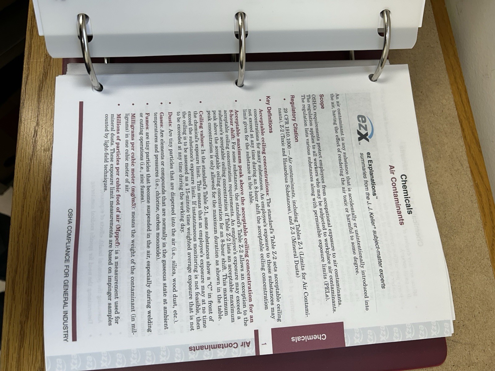 OSHA Compliance for GENERAL INDUSTRY manual in VG condition. by J.J. Keller.