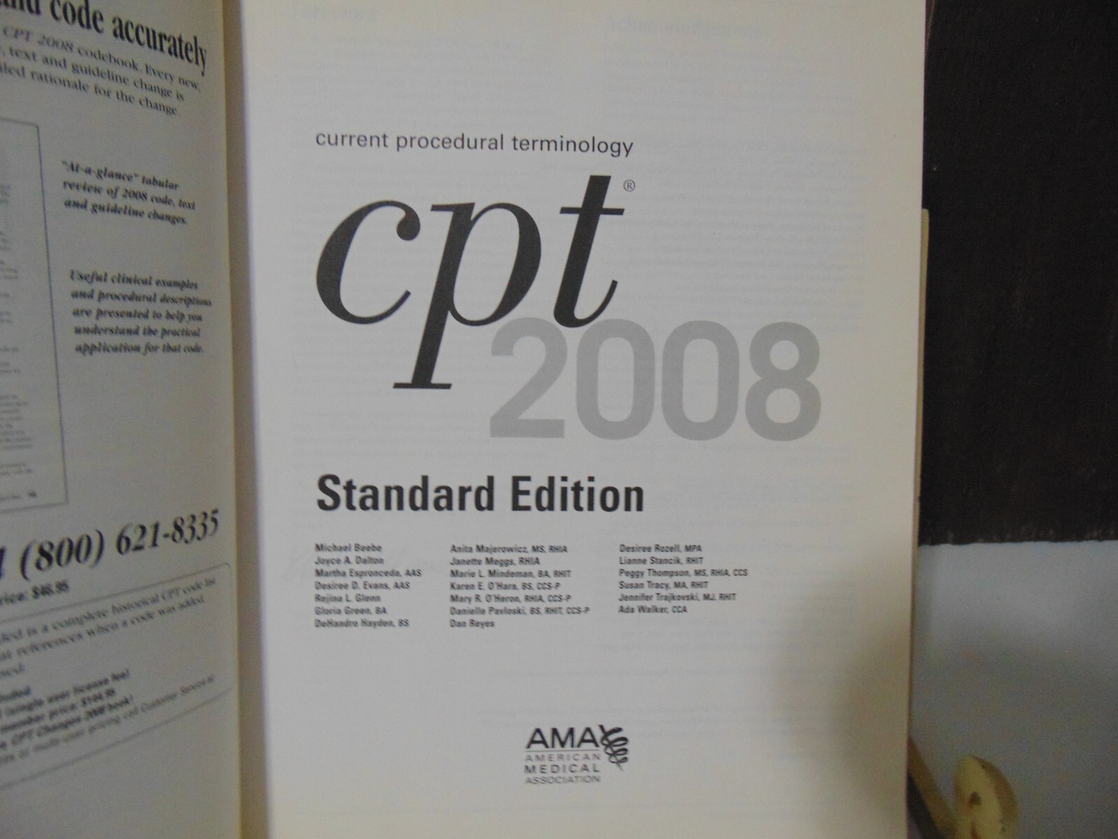 CPT 2008 Standard Edition: Current Procedural Terminology