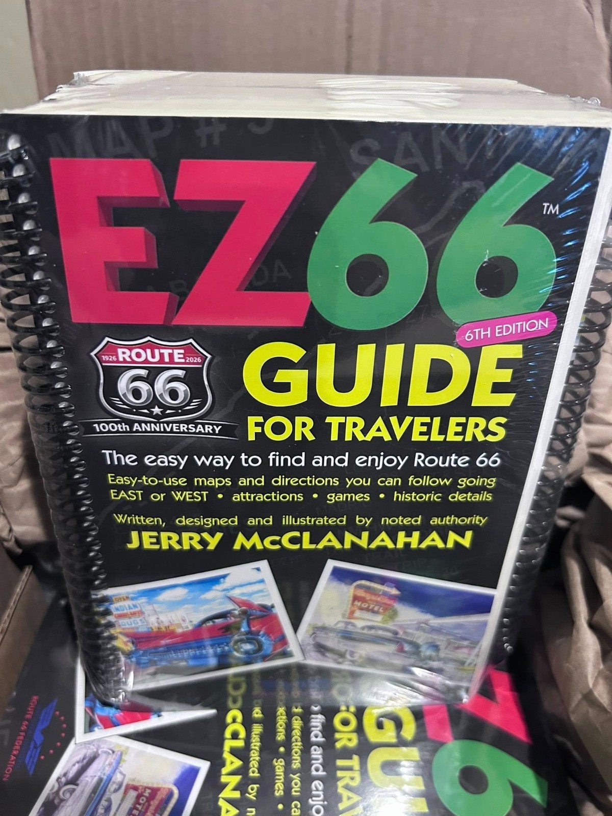 ROUTE 66 EZ 66 GUIDE for TRAVELERS NEW 6th Edition 2026 Map Book and Directions