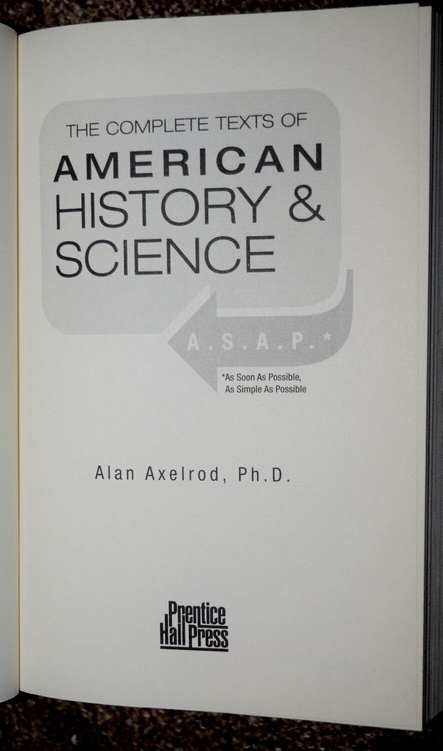 “AM HISTORY & SCIENCE A.S.A.P. – 400 Events,” HC BOOK 656 Pages, New (c) 2003