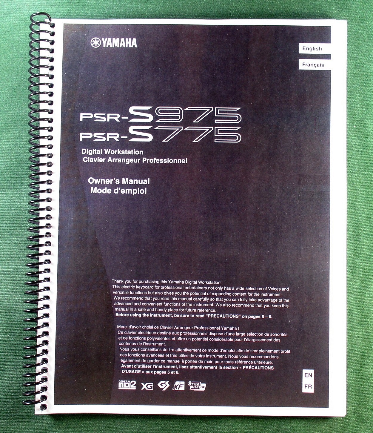 Yamaha PSR-S975 PSR-S775 Instruction Manual: 118 Pages & Protective Covers!