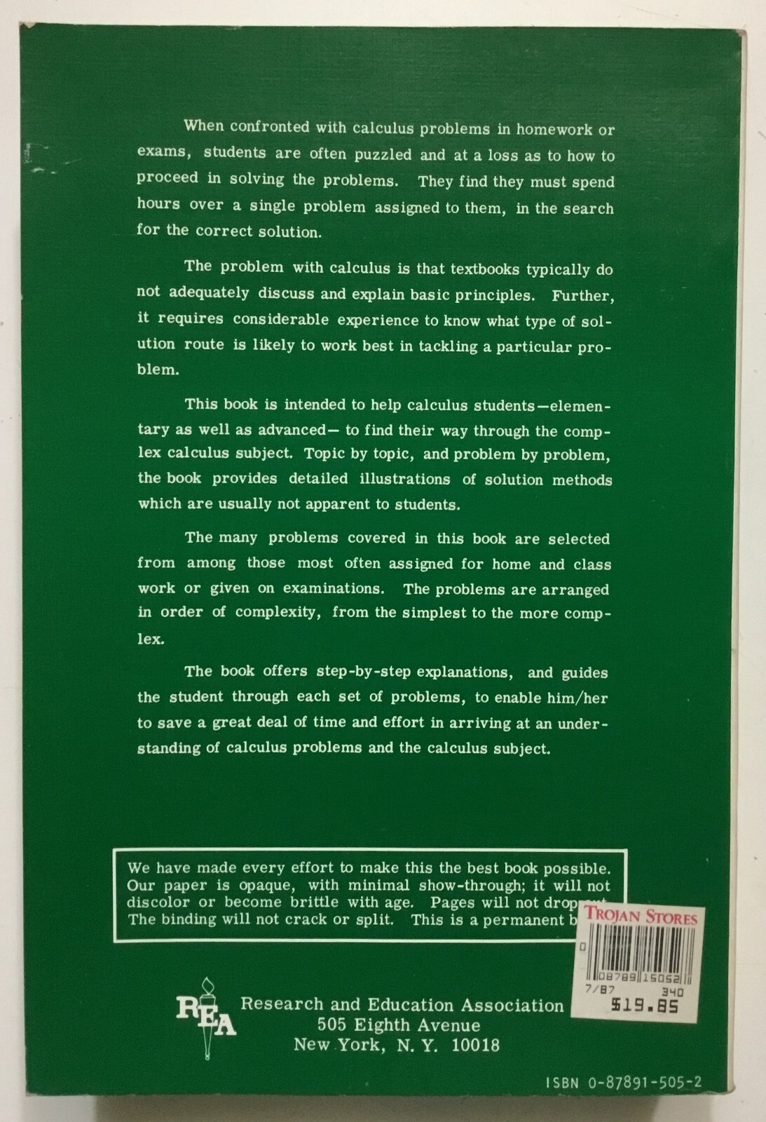 The Calculus Problem Solver: An essential suplement to any class over 1000 pages