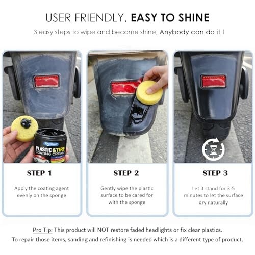 Black Trim Restorer, Plastic Restorer for Cars Restore Faded Bumpers, Plasti…