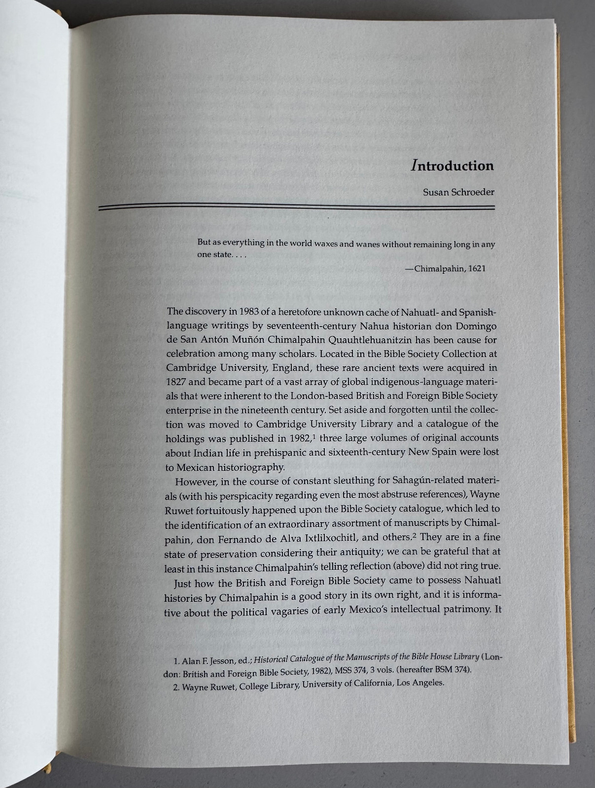 CODEX CHIMALPAHIN – VOLUME 1 -1997- HARDBACK BOOK