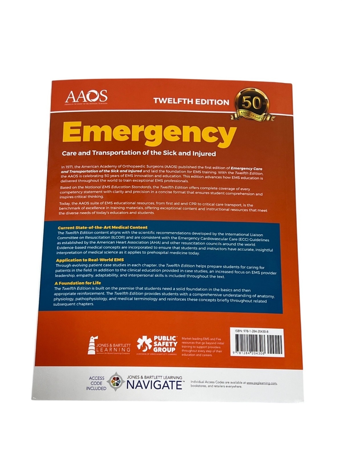 AAOS Emergency Care And Transportation Of The Sick And Injured, 12th Edition NEW