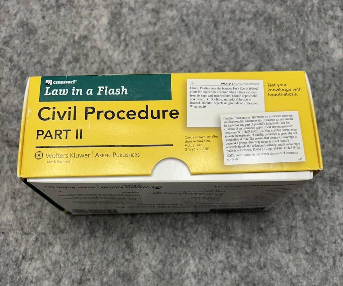 Emanuel Law In A Flash Civil Procedure Part II 2009 Bar Exam Study Aid Aspen