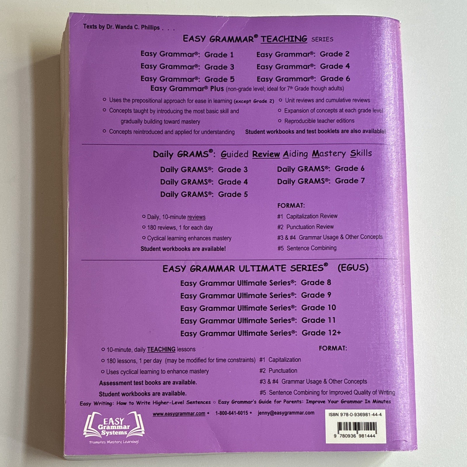 Easy Grammar Grade 6 Teacher’s Edition by Wanda C. Phillips Paperback 1996