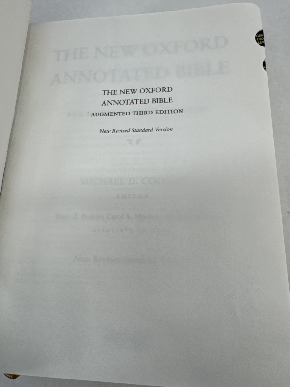 2007 NRSV The New Oxford Annotated Bible Augmented Third Edition 9714 Black
