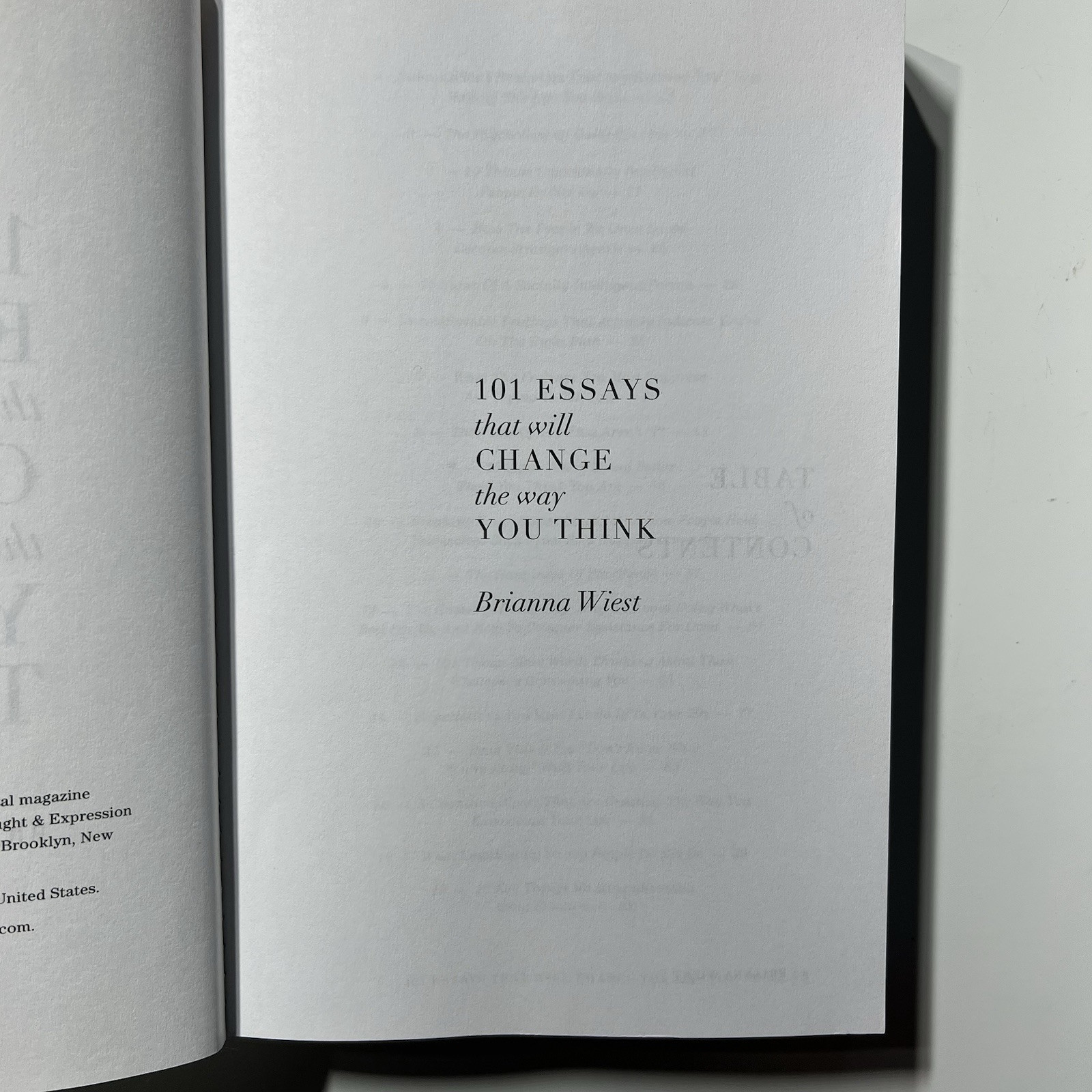 101 Essays That Will Change The Way You Think , Wiest, Brianna
