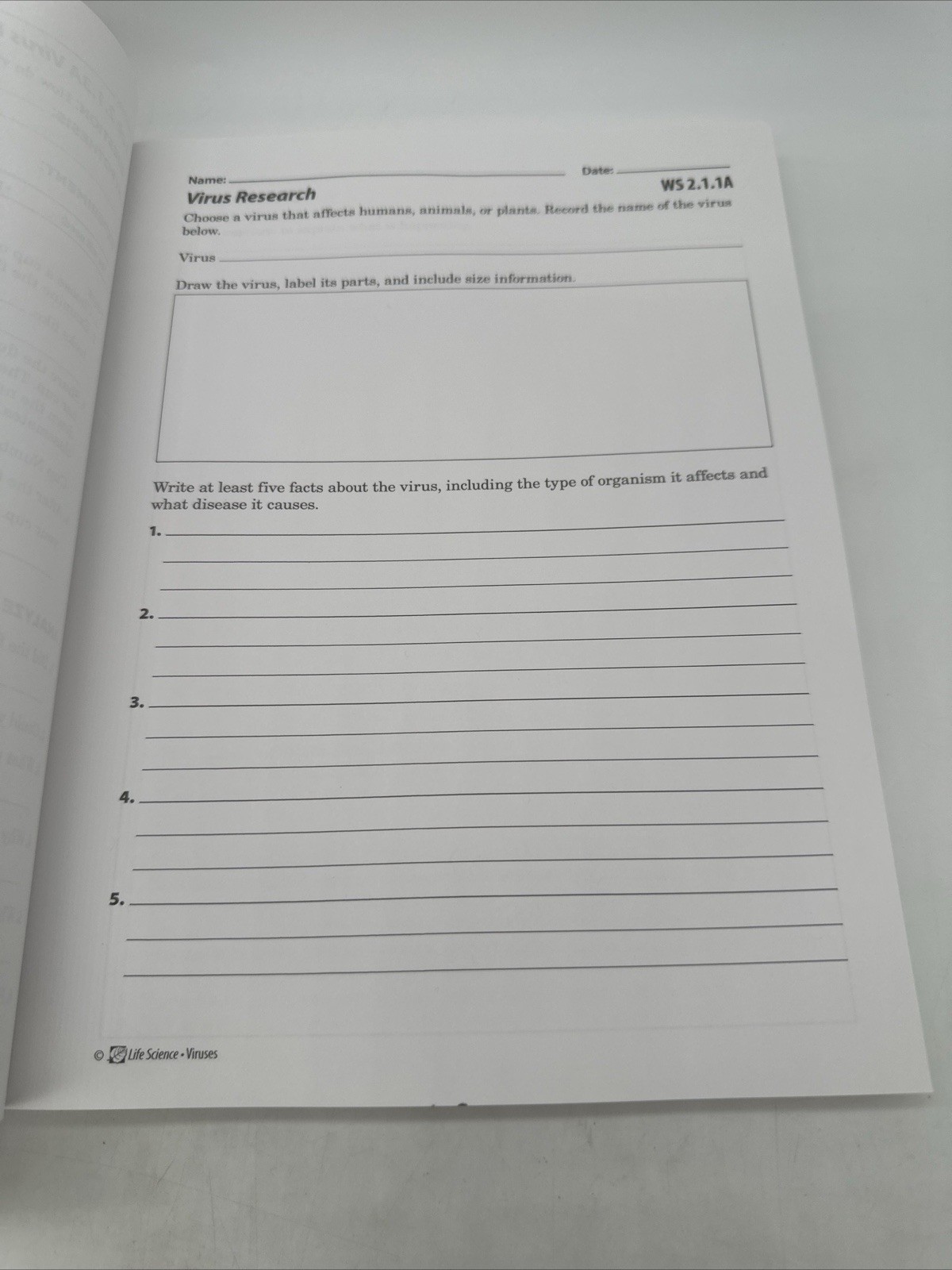 Purposeful Design Life Science Student Lab Manual – Like NEW