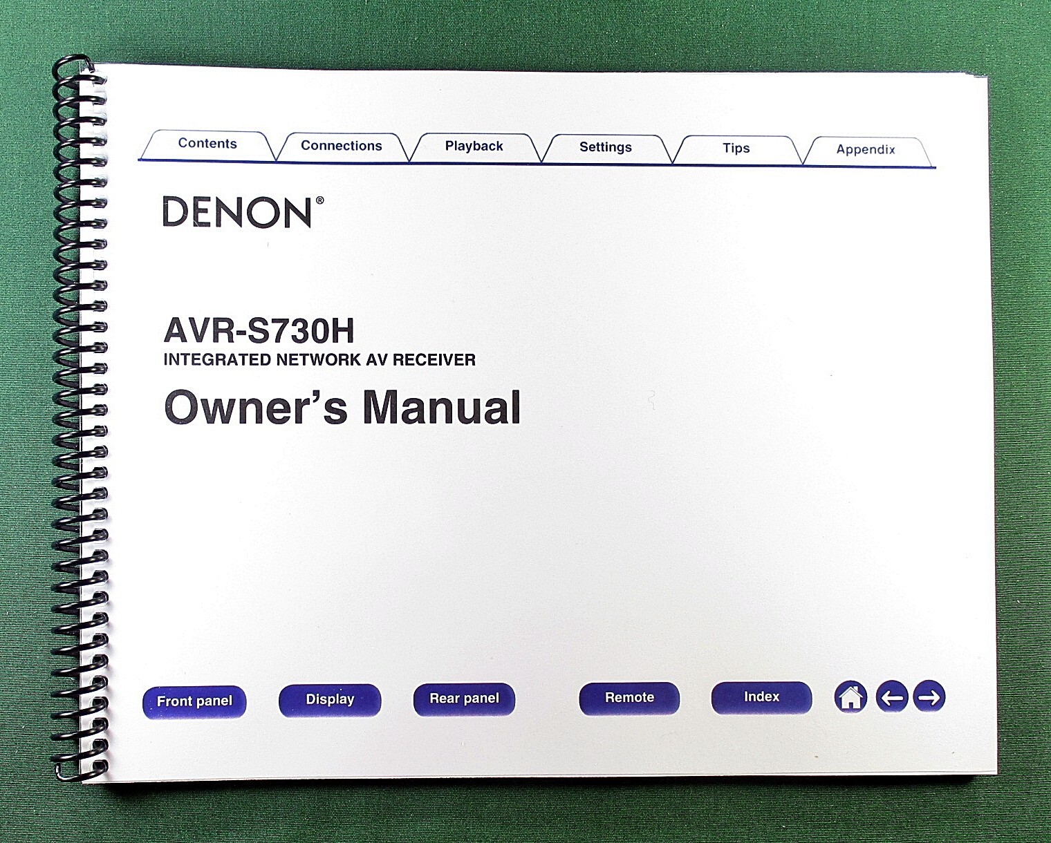Denon AVR-S730H Instruction Manual: Full Color 264 Pages & Protective Covers!