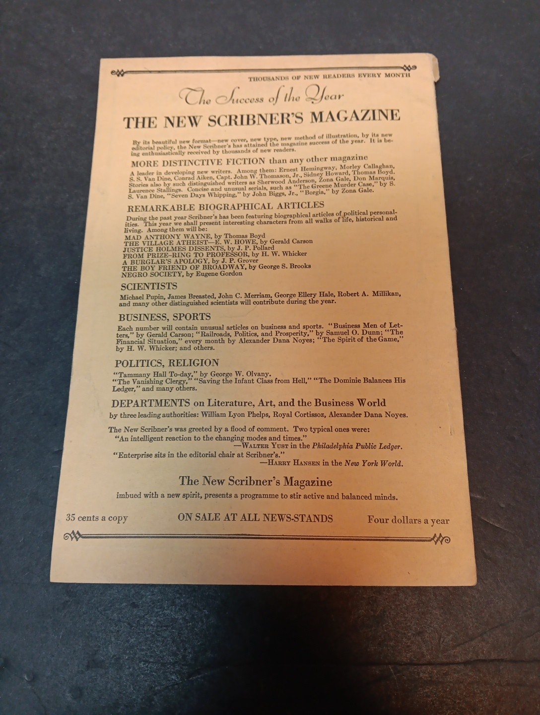 1928 Catalogue Of Charles Scribner’s Sons: Publications And Importations