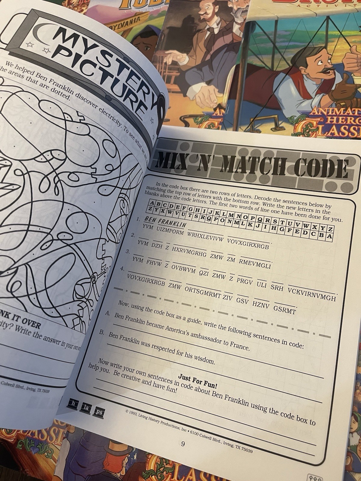 Animated Hero Classics Lot Activity Books 1993 Christopher Columbus Edison New