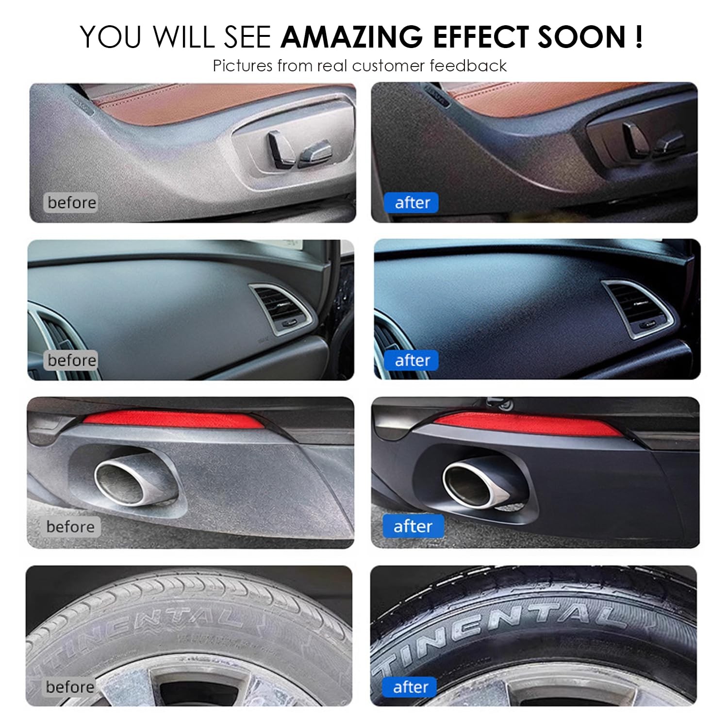 Black Trim Restorer, Plastic Restorer for Cars Restore Faded Bumpers, Plasti…