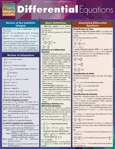 Differential Equations (Quick Study: Academic) – Cards – VERY GOOD