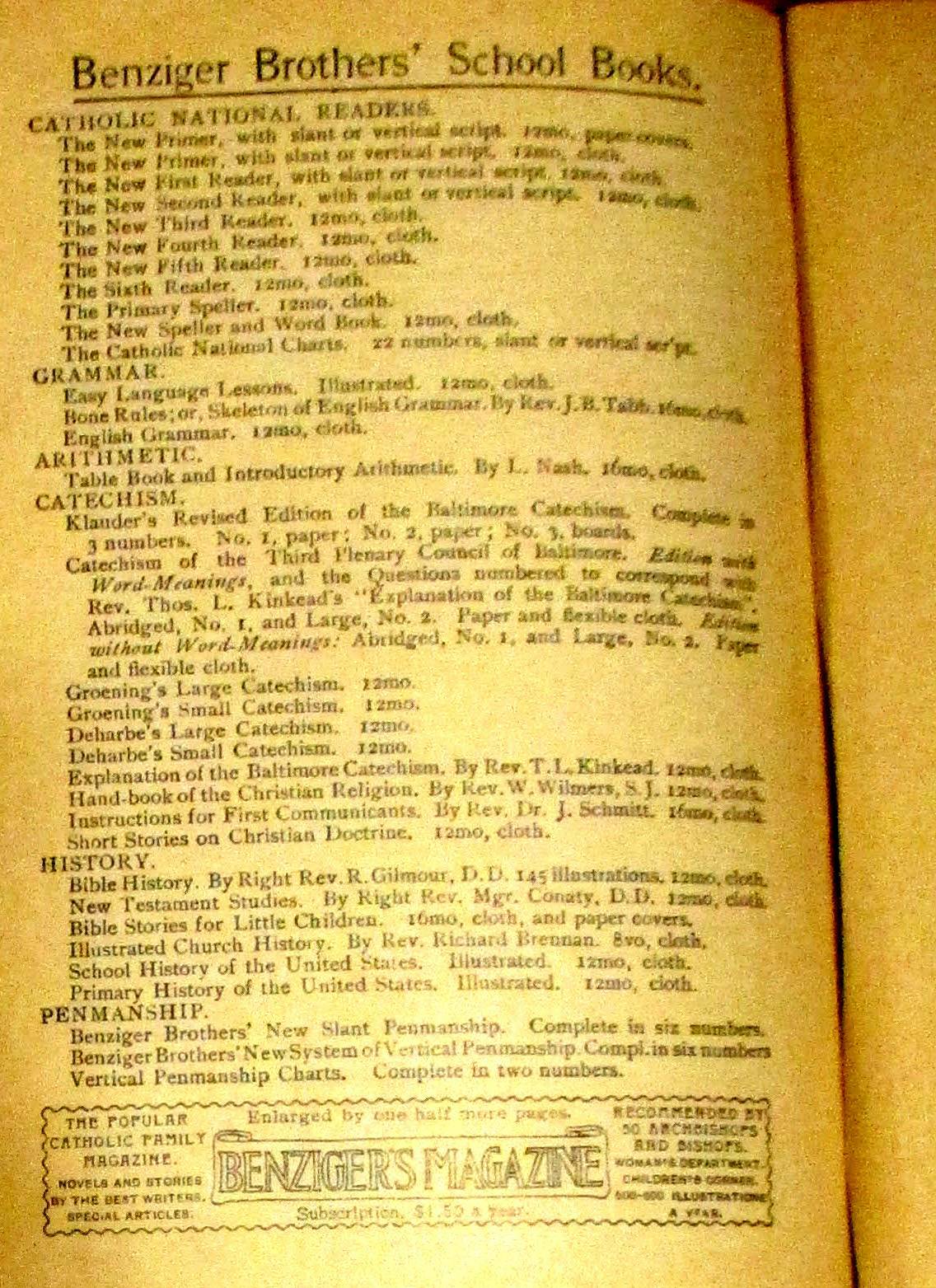 1897 The German Catholic Schools New Primer Hardcover Book in German 64 Pages