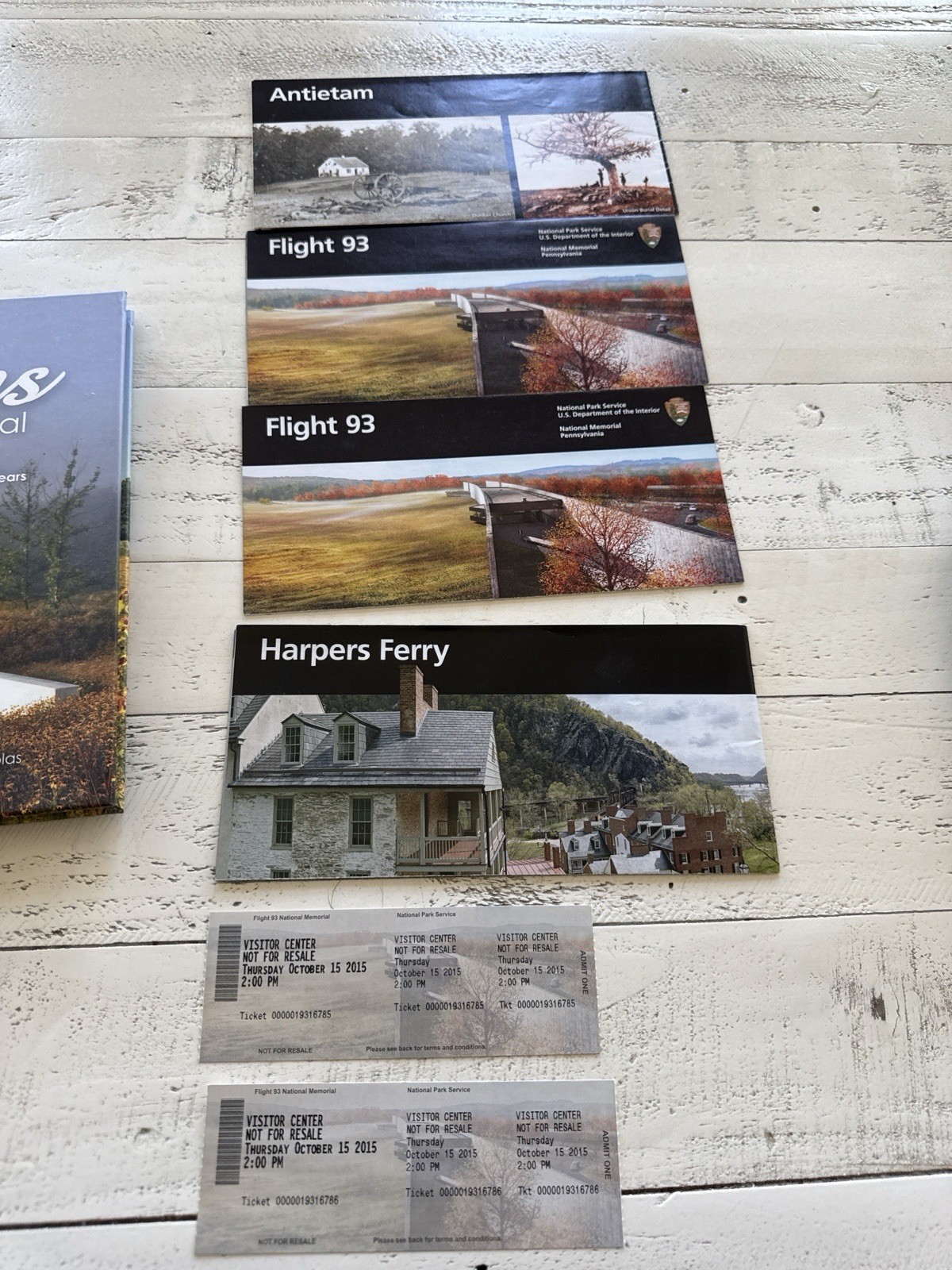 Reflections From the Memorial Flight 93 HC w/ NPS Pamphlets & Tickets 9/11