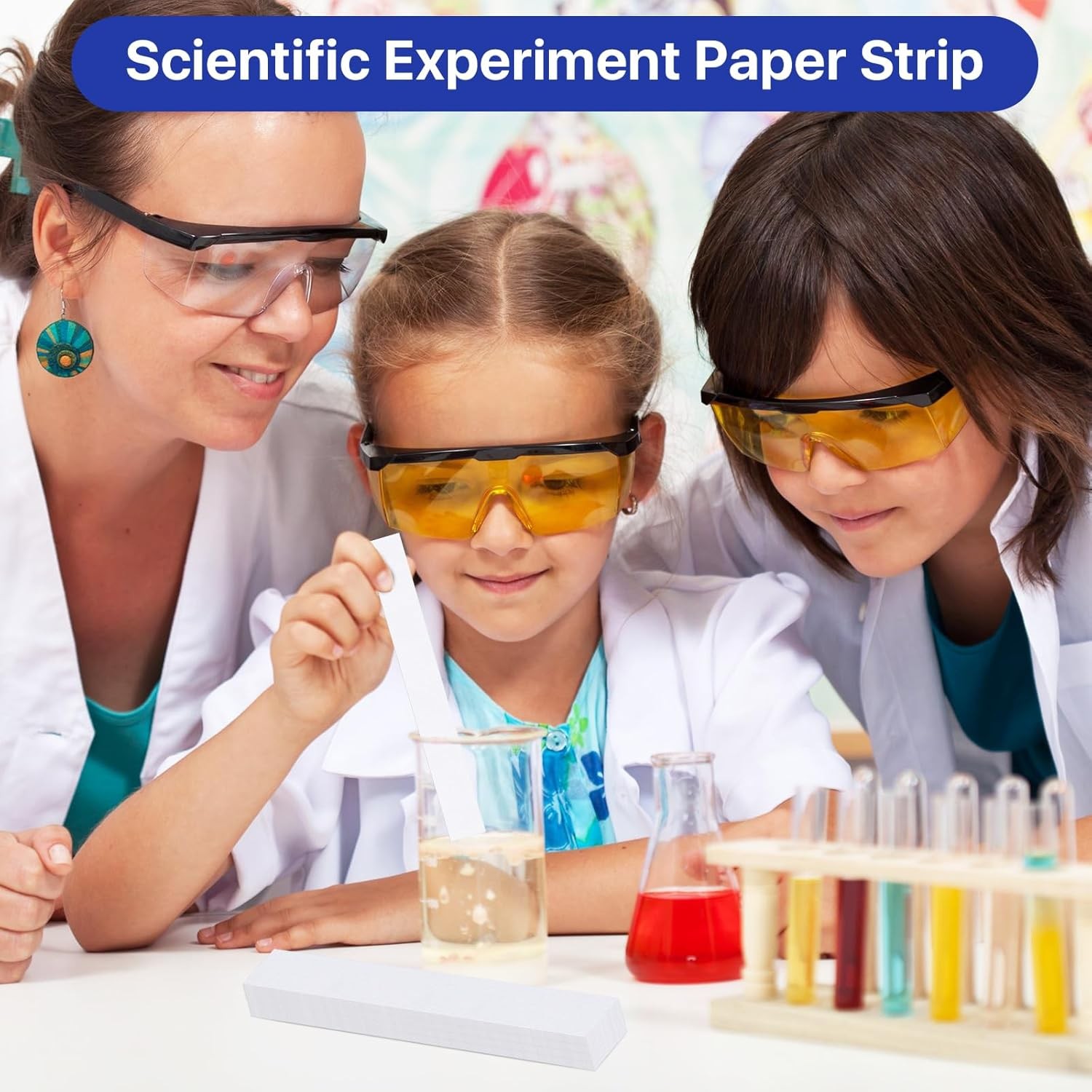 500 Pcs 6.3 x 0.79 In Chromatography Paper Strip, Experiments Filter Paper for P