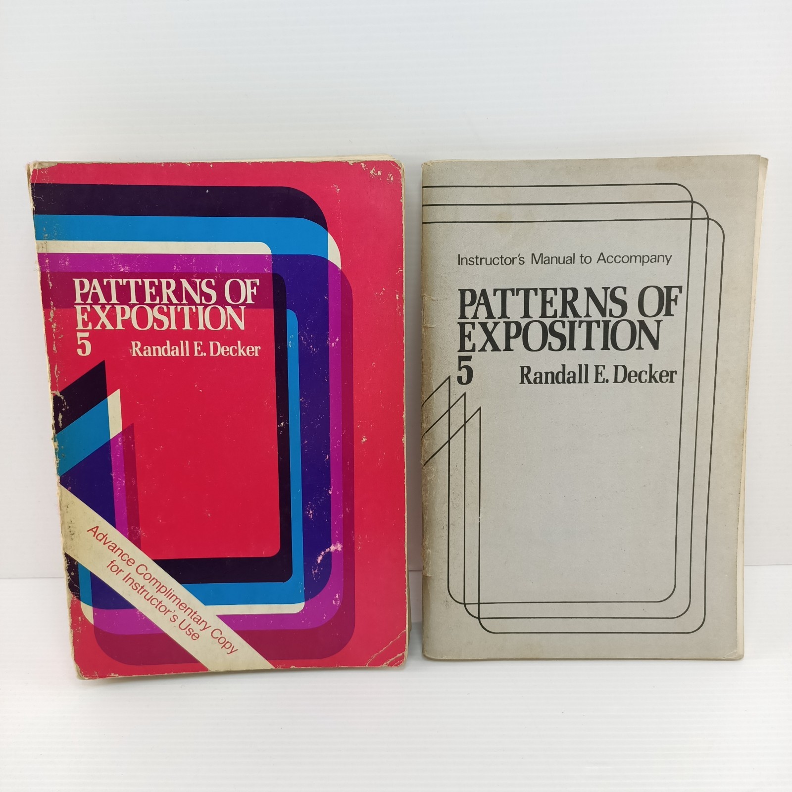 Patterns Of Exposition 5 + Instructor’s Manual Randall Decker 1976 Book Bundle