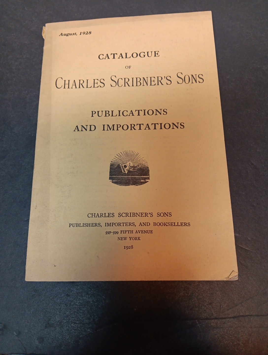 1928 Catalogue Of Charles Scribner’s Sons: Publications And Importations