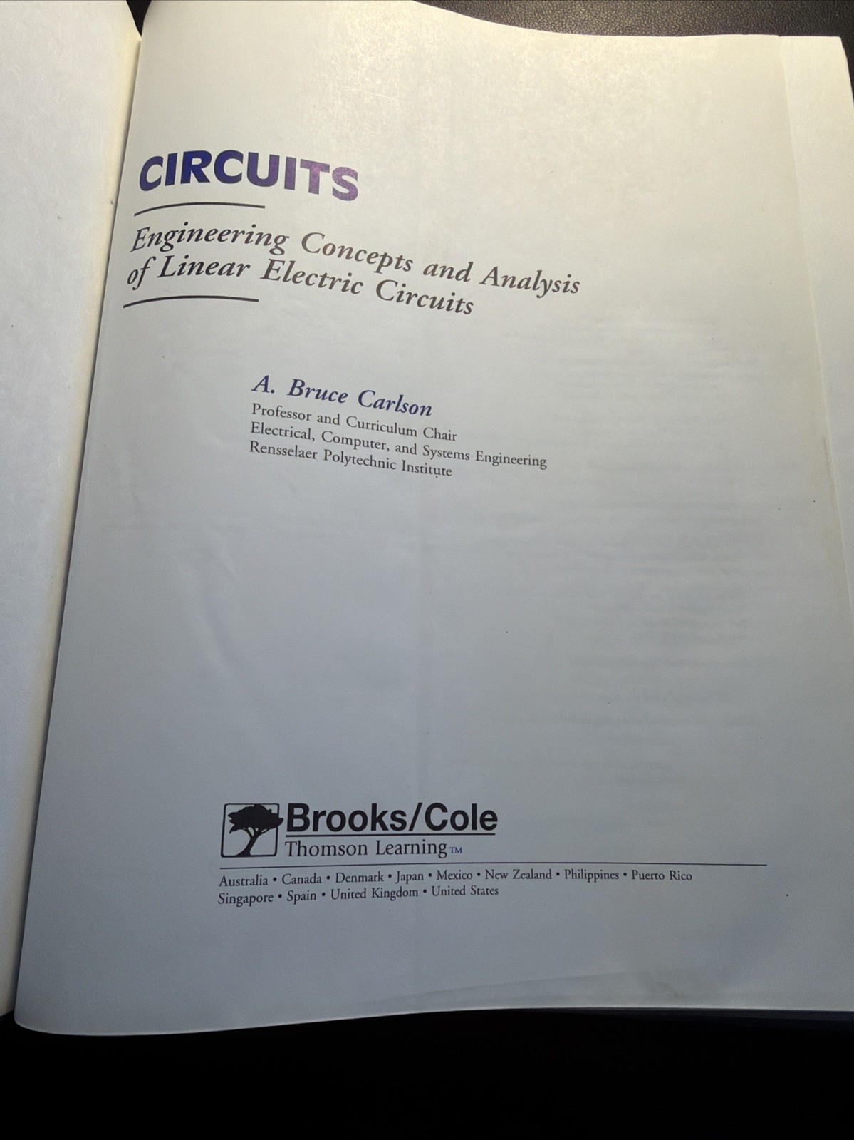 Circuits : Engineering Concepts and Analysis of Linear Electric Circuits by…