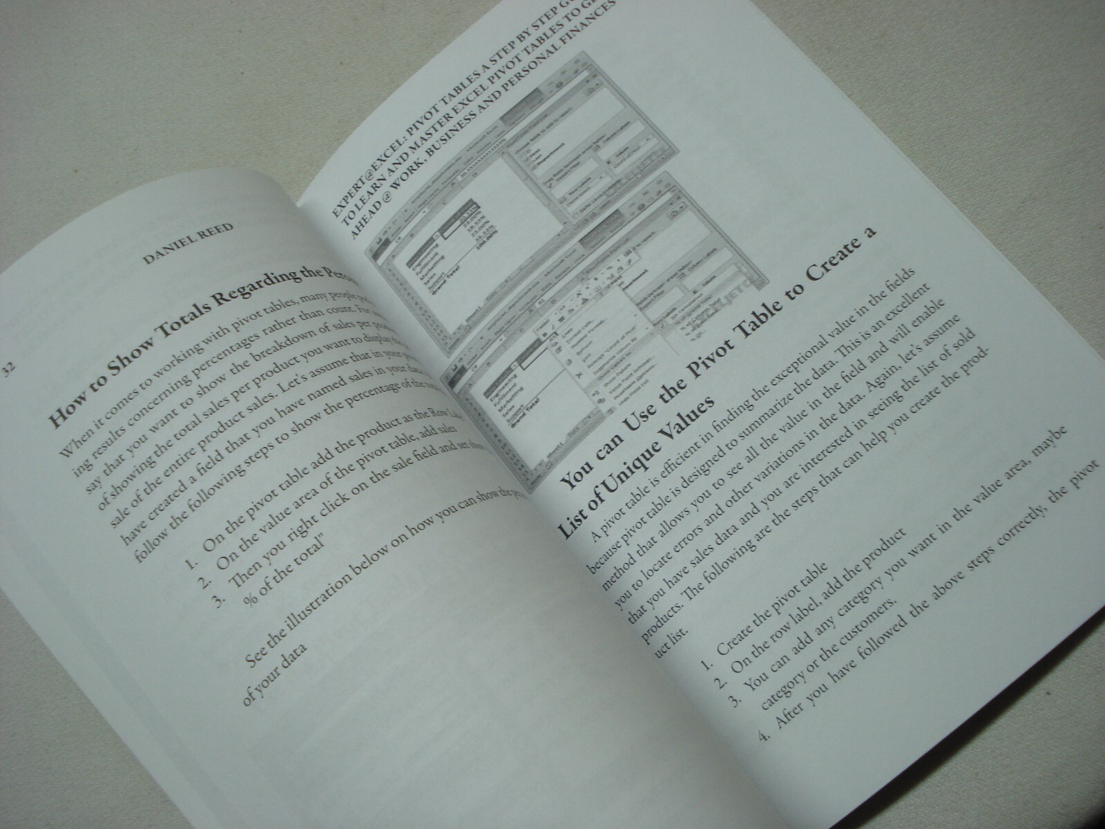 EXPERT @ EXCEL PIVOT TABLES HOW TO BOOKLET BY DANIEL REED (64 PAGES)