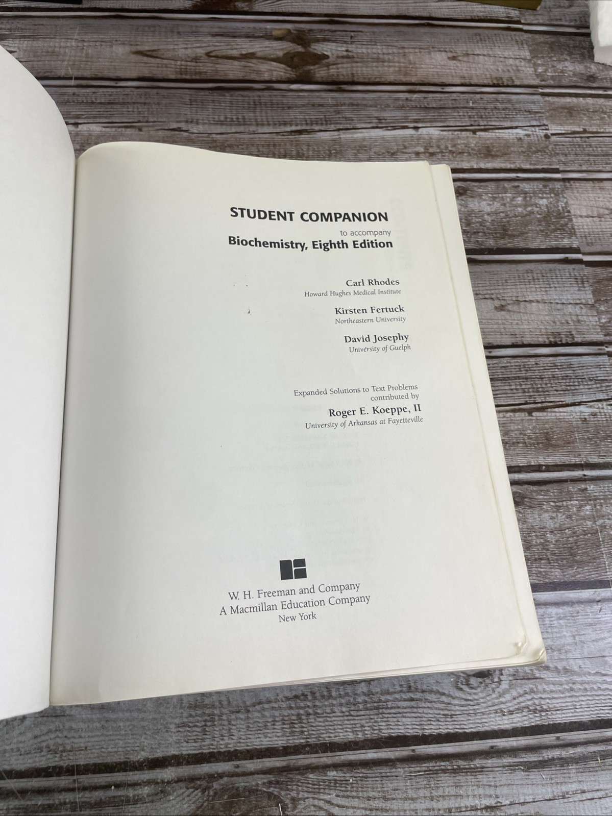 Student Companion for Biochemistry – Paperback By Berg, Jeremy M. – GOOD