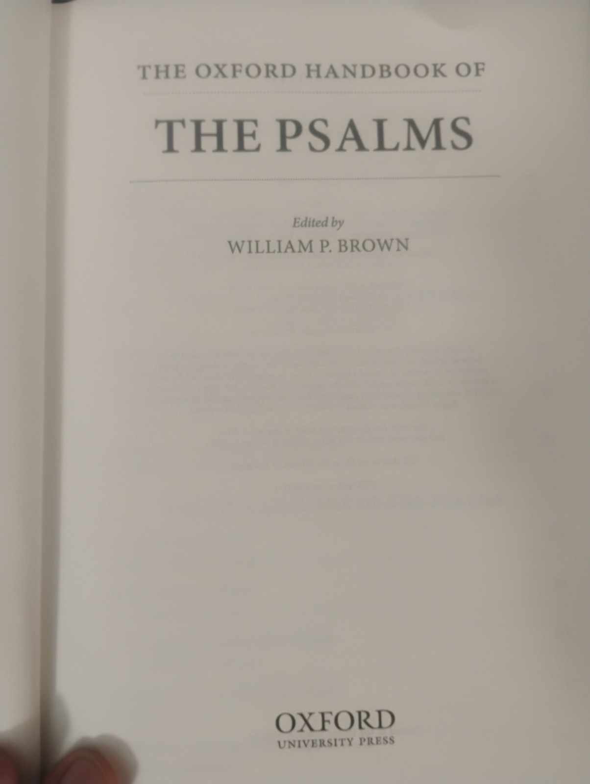 The Oxford Handbook of the Psalms by William P. Brown 2014, HC/DJ Ships Fast